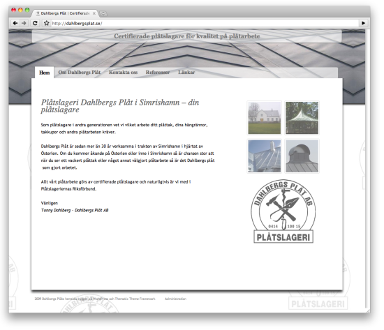 Ny hemsida för Dahlbergs Plåt